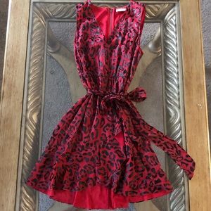 ALEX & OLIVIA Red cheetah dress
